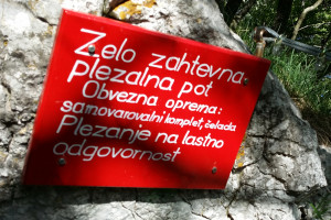 Zelo zahtevna zavarovana pot